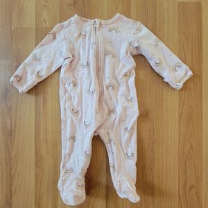 Petit Lem Rainbows Pink Zipper Sleeper Size 3M